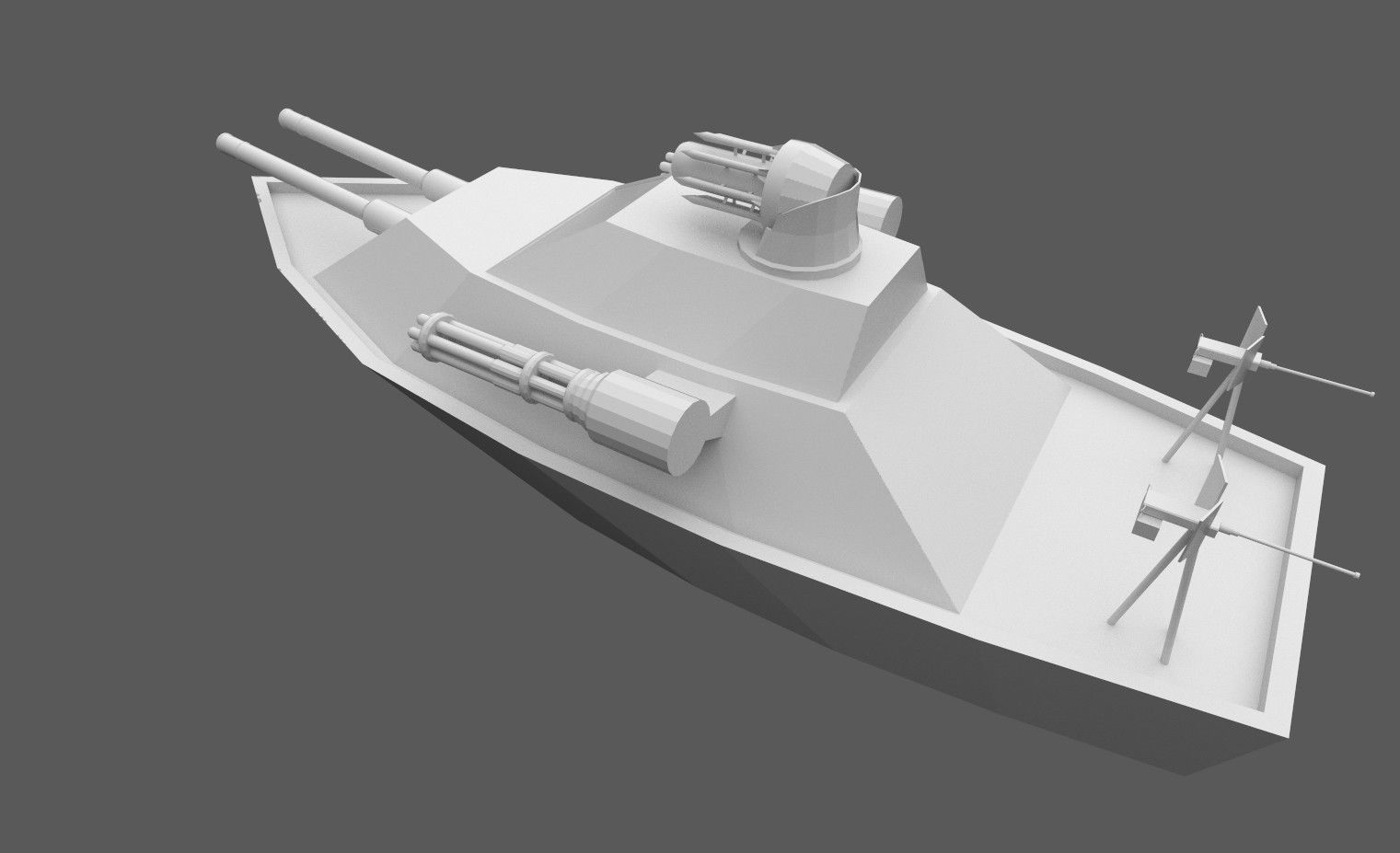Low Poly Boat Game Ready Asset Low-poly 3D model_7