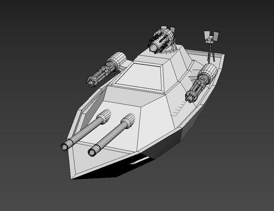 Low Poly Boat Game Ready Asset Low-poly 3D model_25