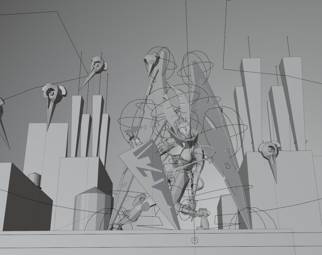 Retro-styled robo-angel 3000 Low-poly 3D model_4