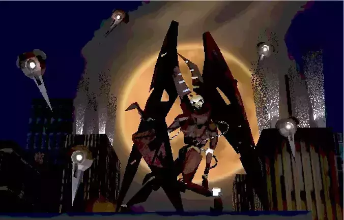 Retro-styled robo-angel 3000 Low-poly 3D model