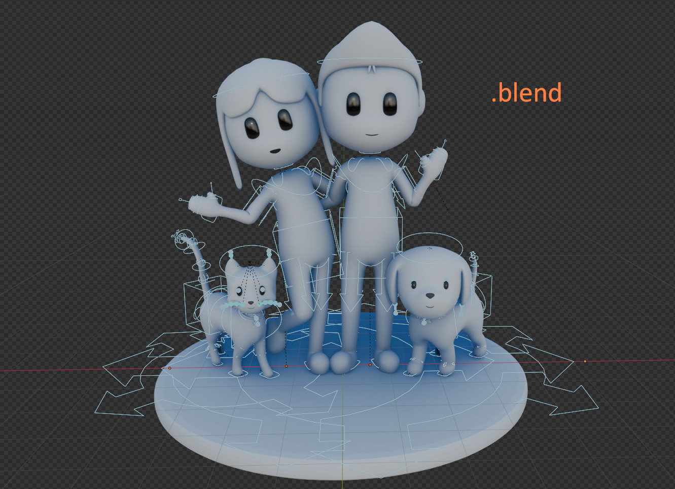 Minimalist characters Great for marketing animation blend Low-poly 3D model_2