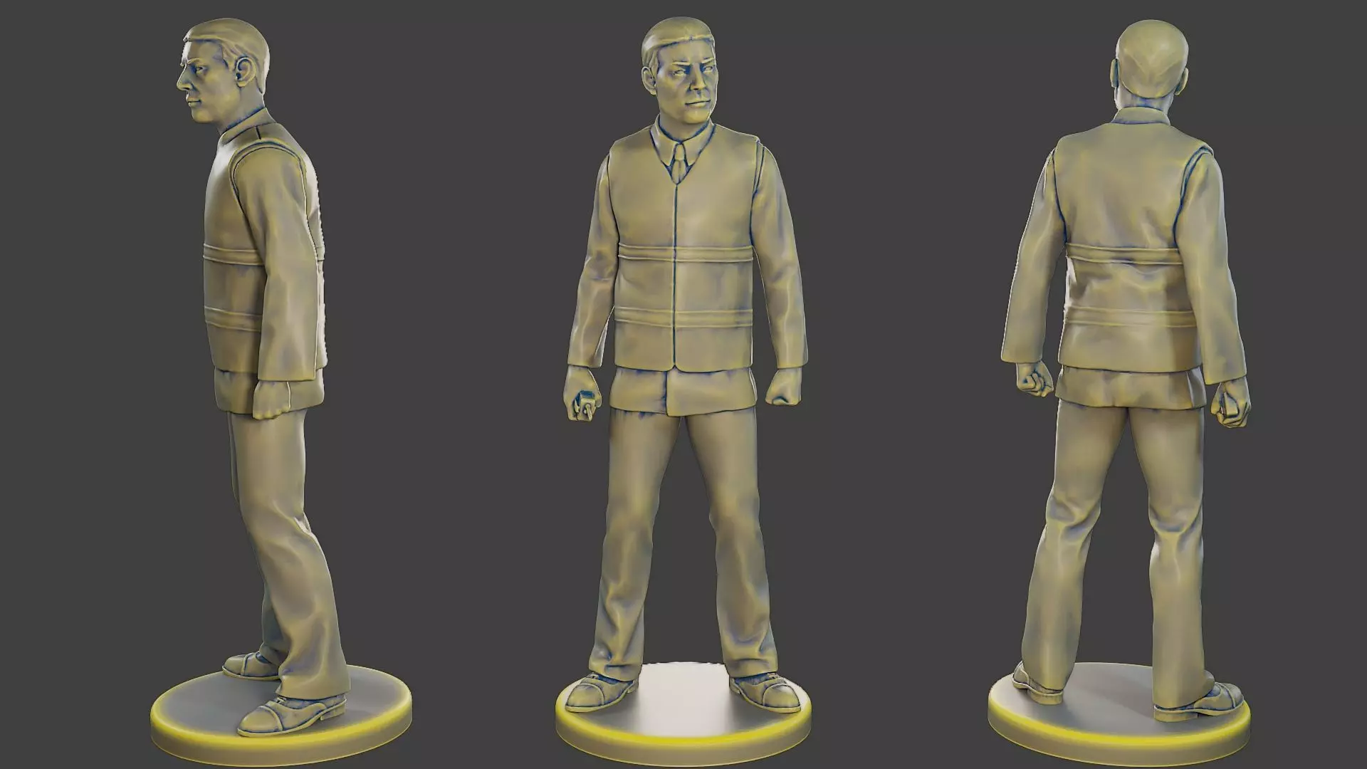 Male Security reflective vest MSRV 001 3D print model_0
