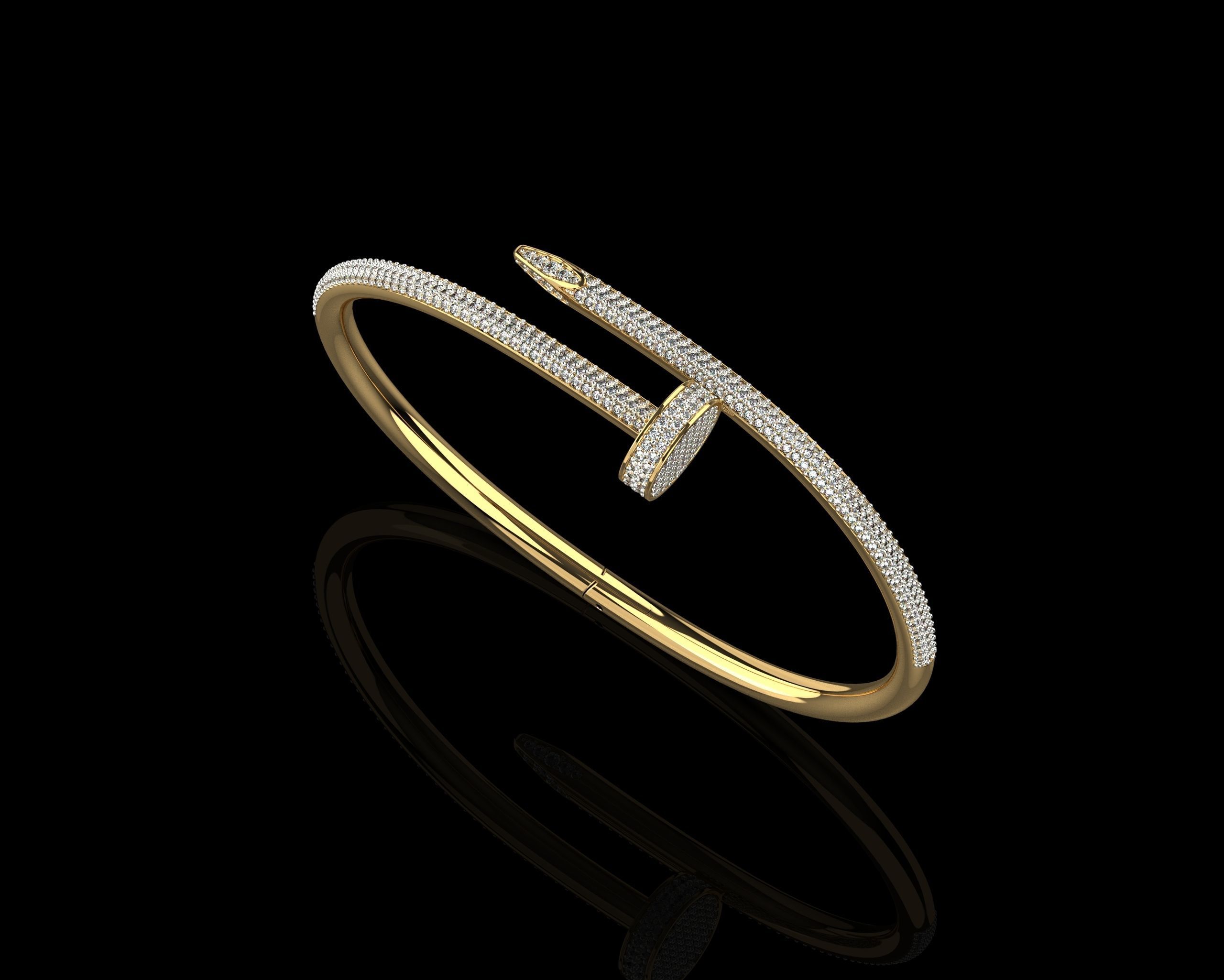 Juste un clou Bracelet 16 Size Full Diamonds N205 3D print model_28