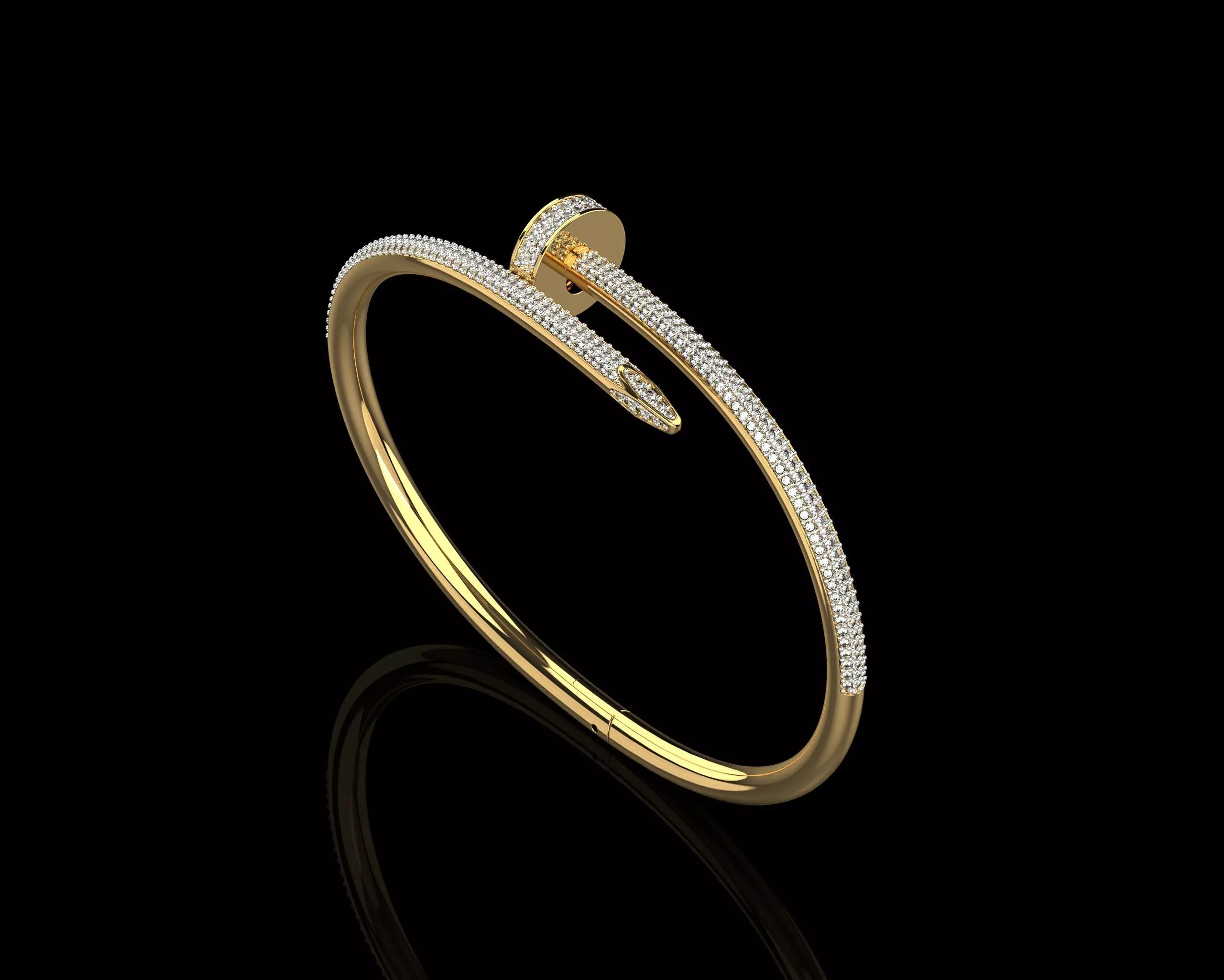 Juste un clou Bracelet 16 Size Full Diamonds N205 3D print model_0