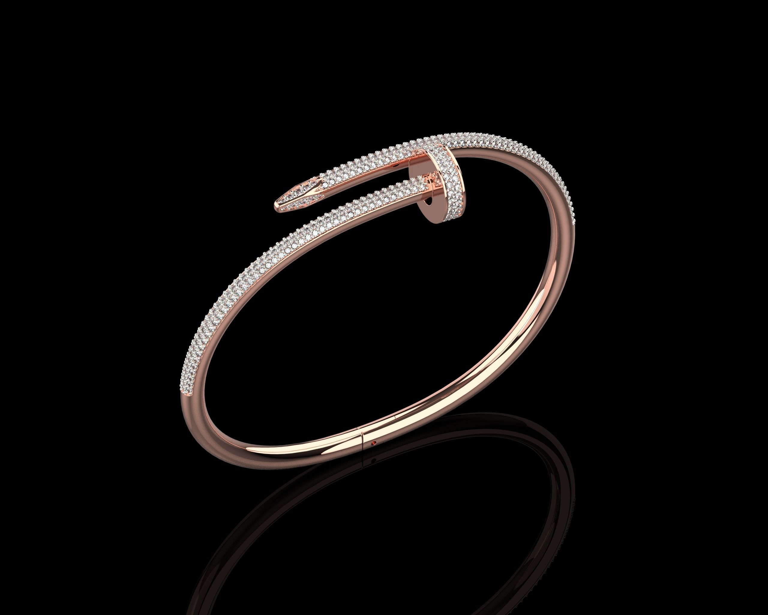 Juste un clou Bracelet 16 Size Full Diamonds N205 3D print model_14