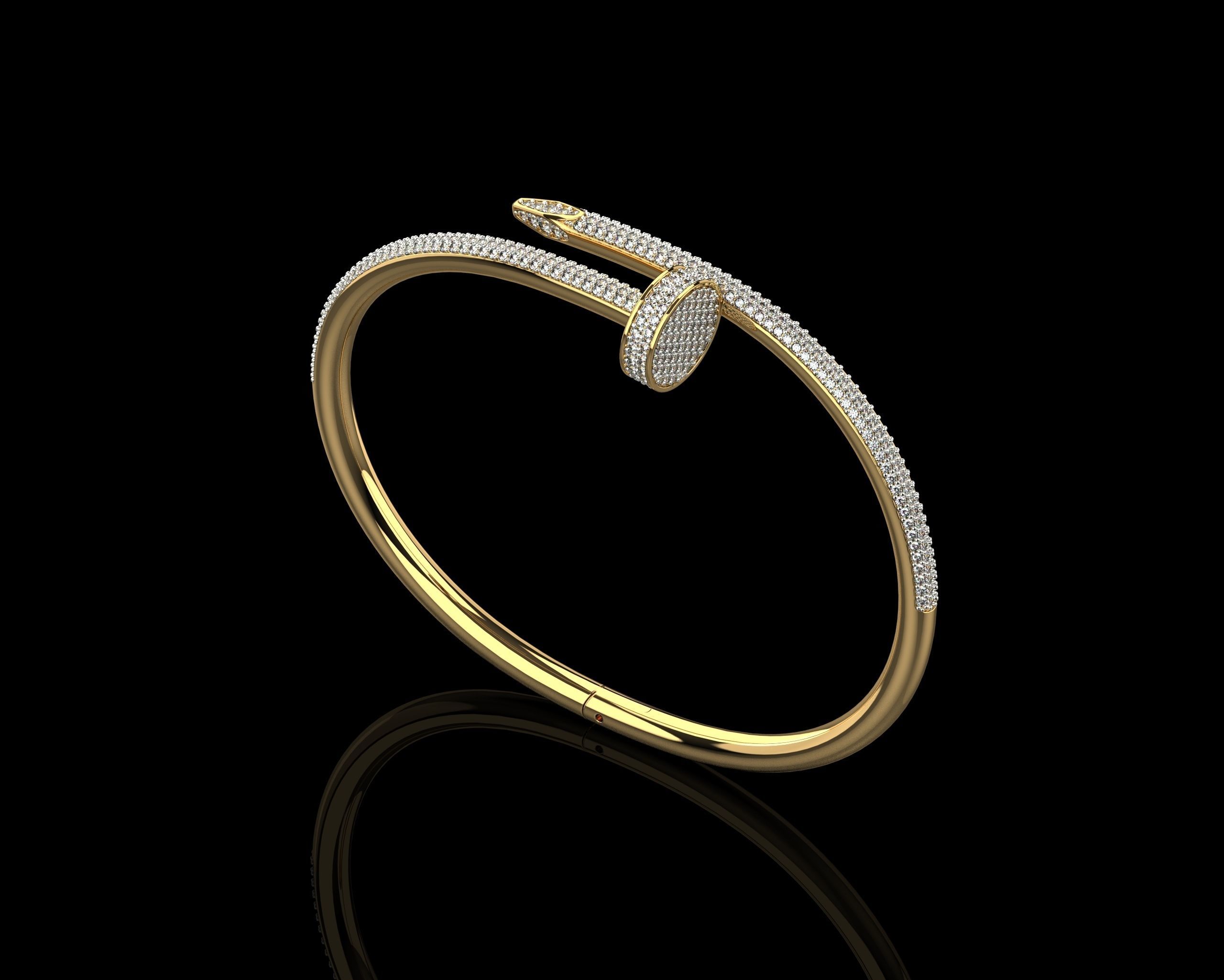 Juste un clou Bracelet 16 Size Full Diamonds N205 3D print model_3