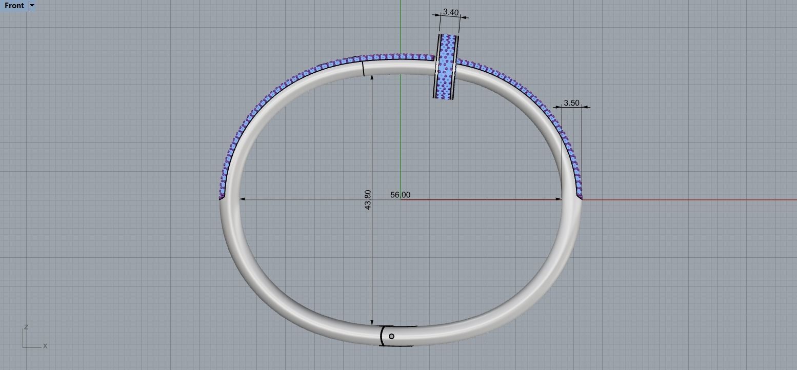 Juste un clou Bracelet 16 Size Full Diamonds N205 3D print model_7