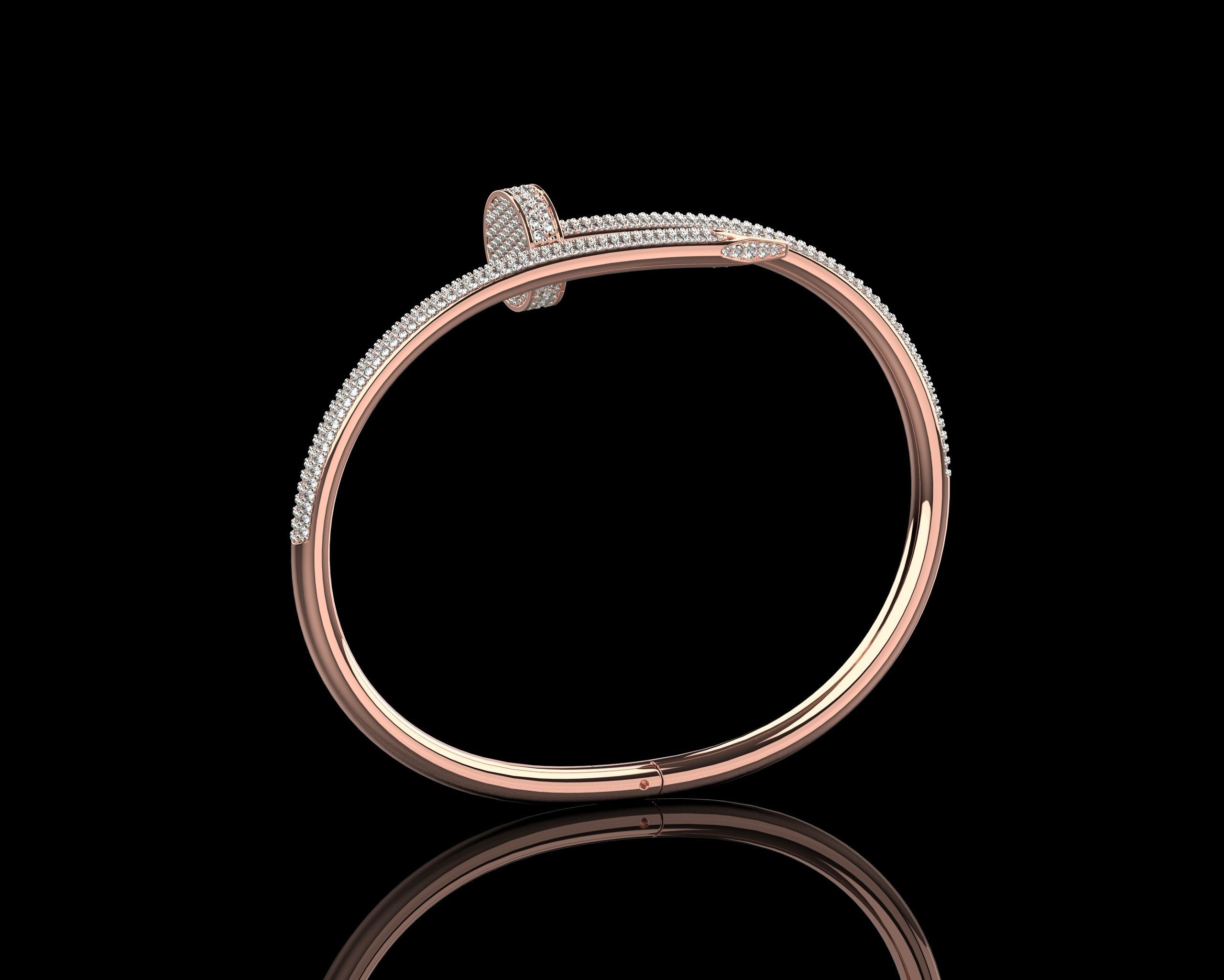 Juste un clou Bracelet 16 Size Full Diamonds N205 3D print model_18