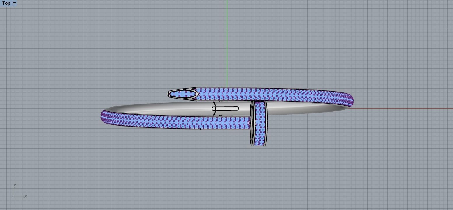 Juste un clou Bracelet 16 Size Full Diamonds N205 3D print model_8