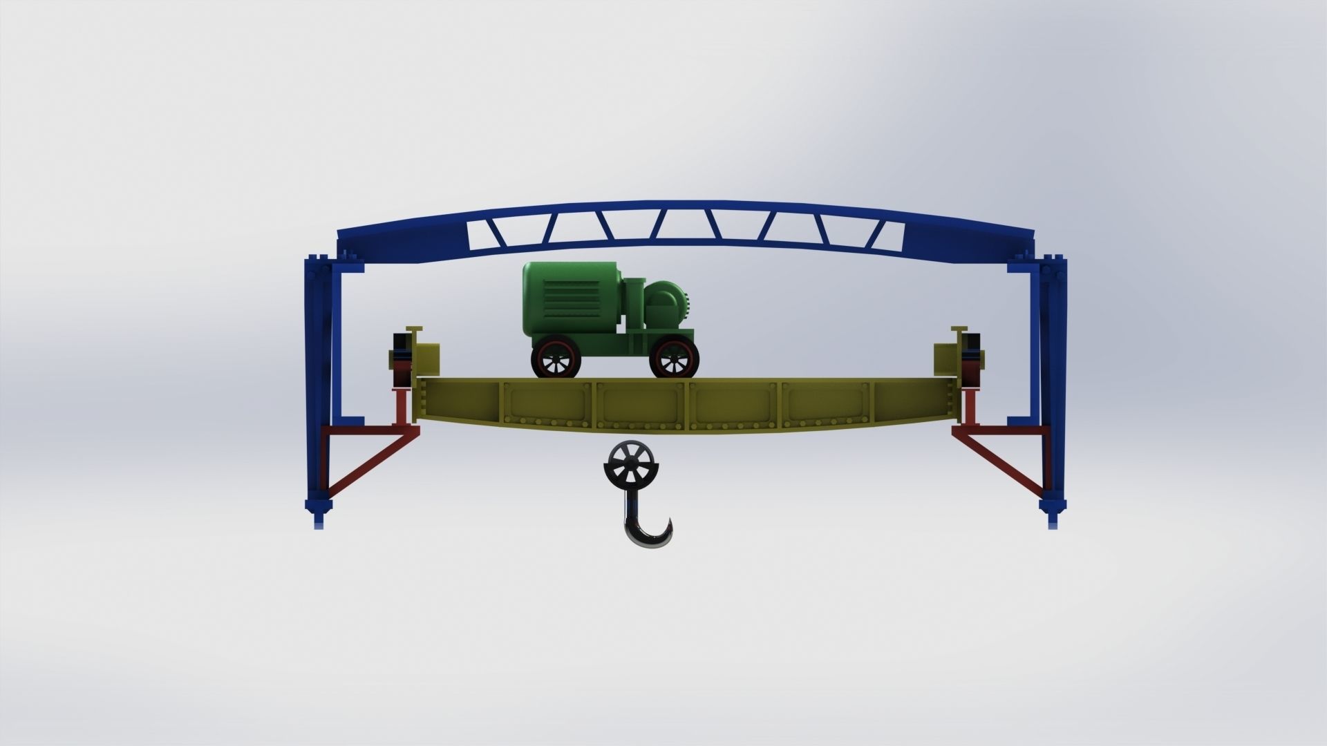 Factory Roof Gantry Crane system 3D model_1