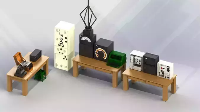 WW2 Staff Command Communication Equipment 3D print model