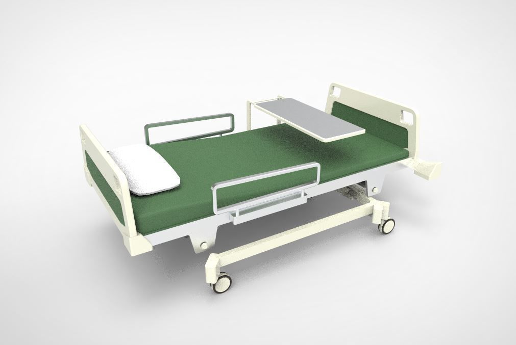 hospital bed 3D model_3