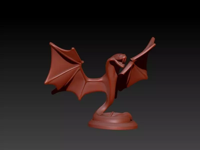 A Snake With Wings Ready for 3D printing 3D print model