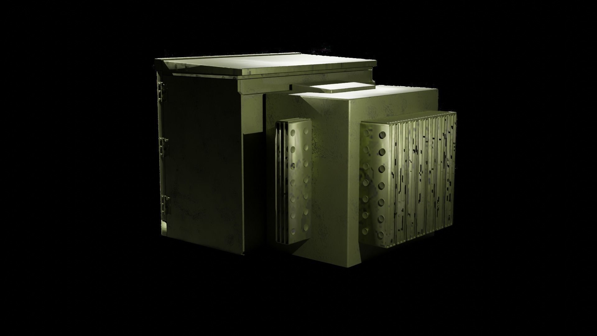 Industrial Outdoor Transformer Box 3D model_1