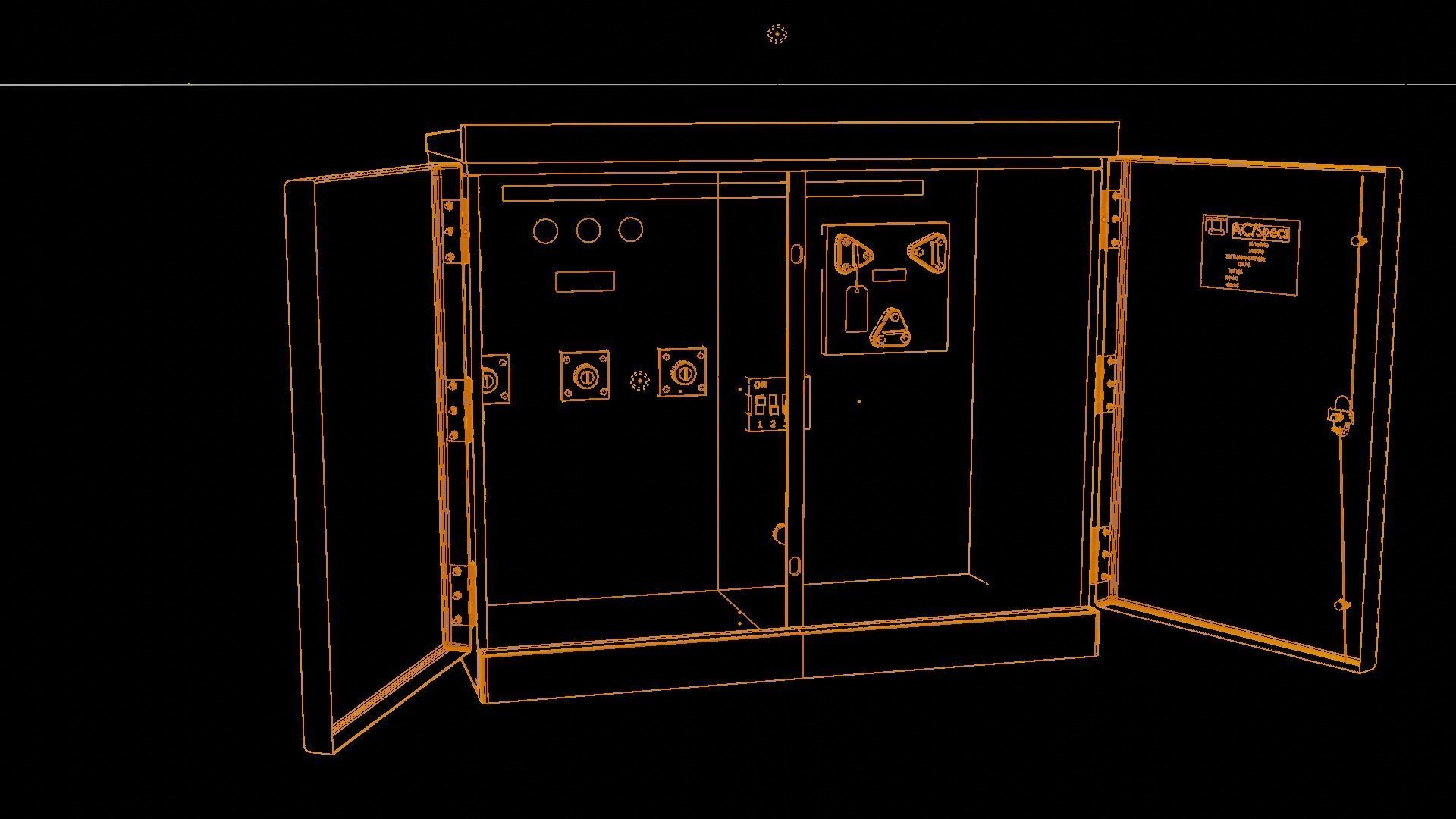 Industrial Outdoor Transformer Box 3D model_10