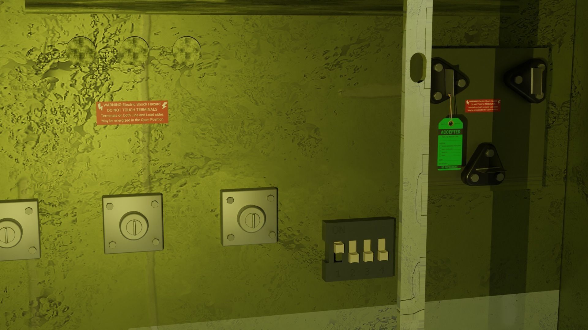 Industrial Outdoor Transformer Box 3D model_6