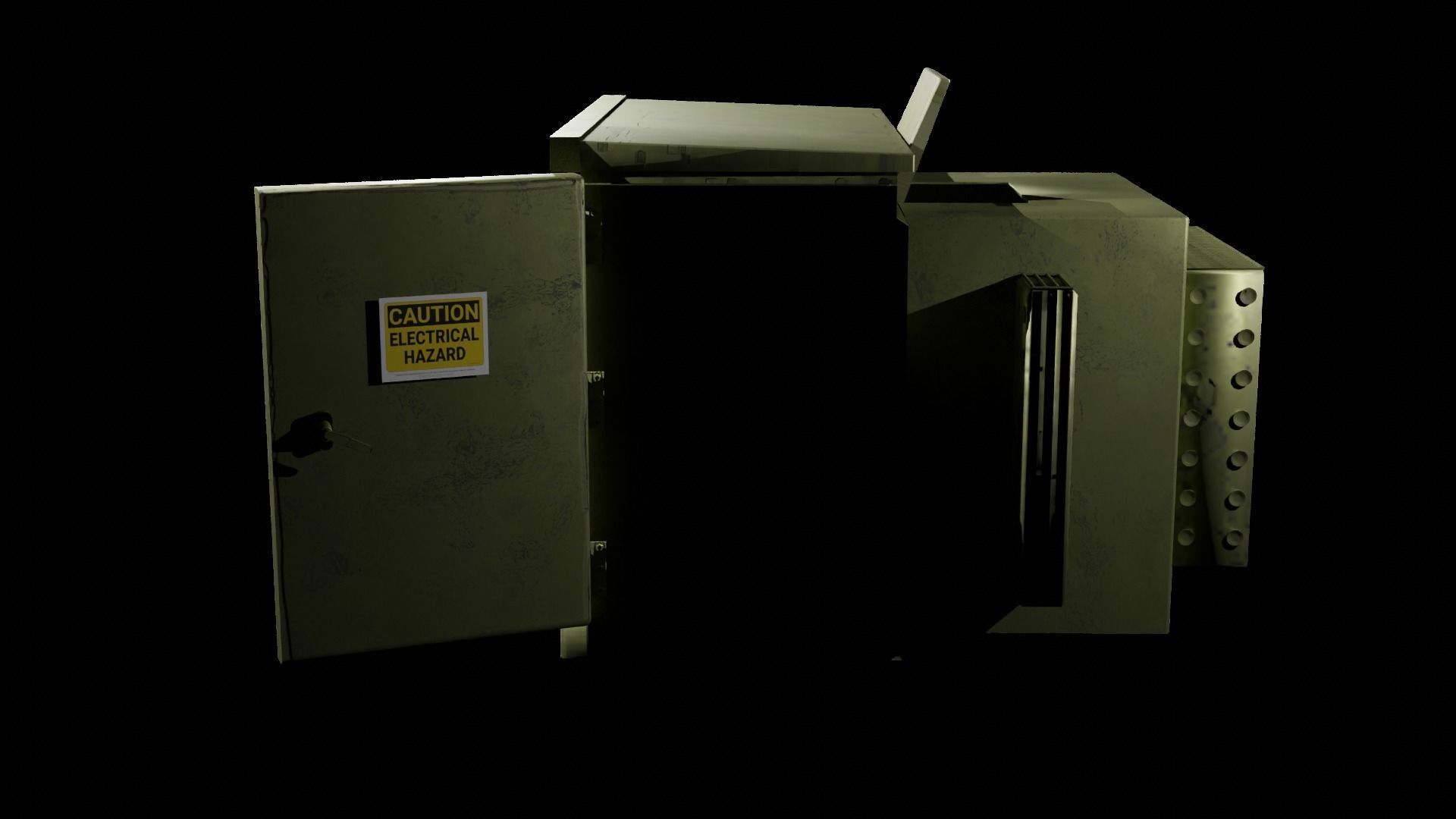 Industrial Outdoor Transformer Box 3D model_8