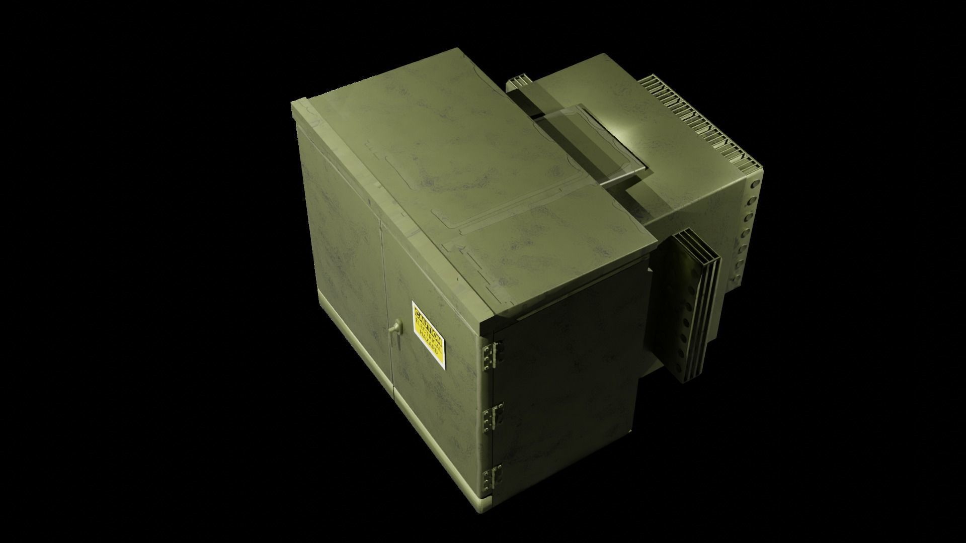 Industrial Outdoor Transformer Box 3D model_2