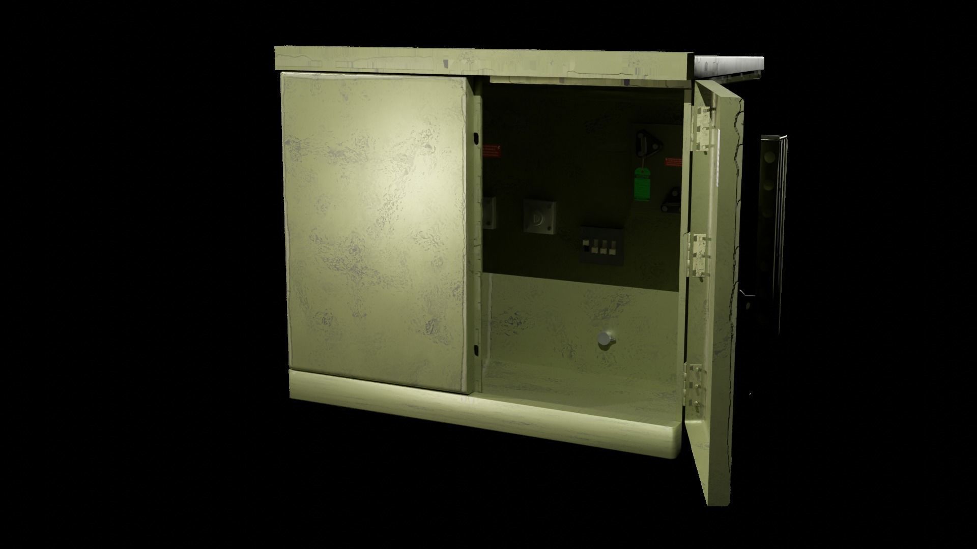 Industrial Outdoor Transformer Box 3D model_3