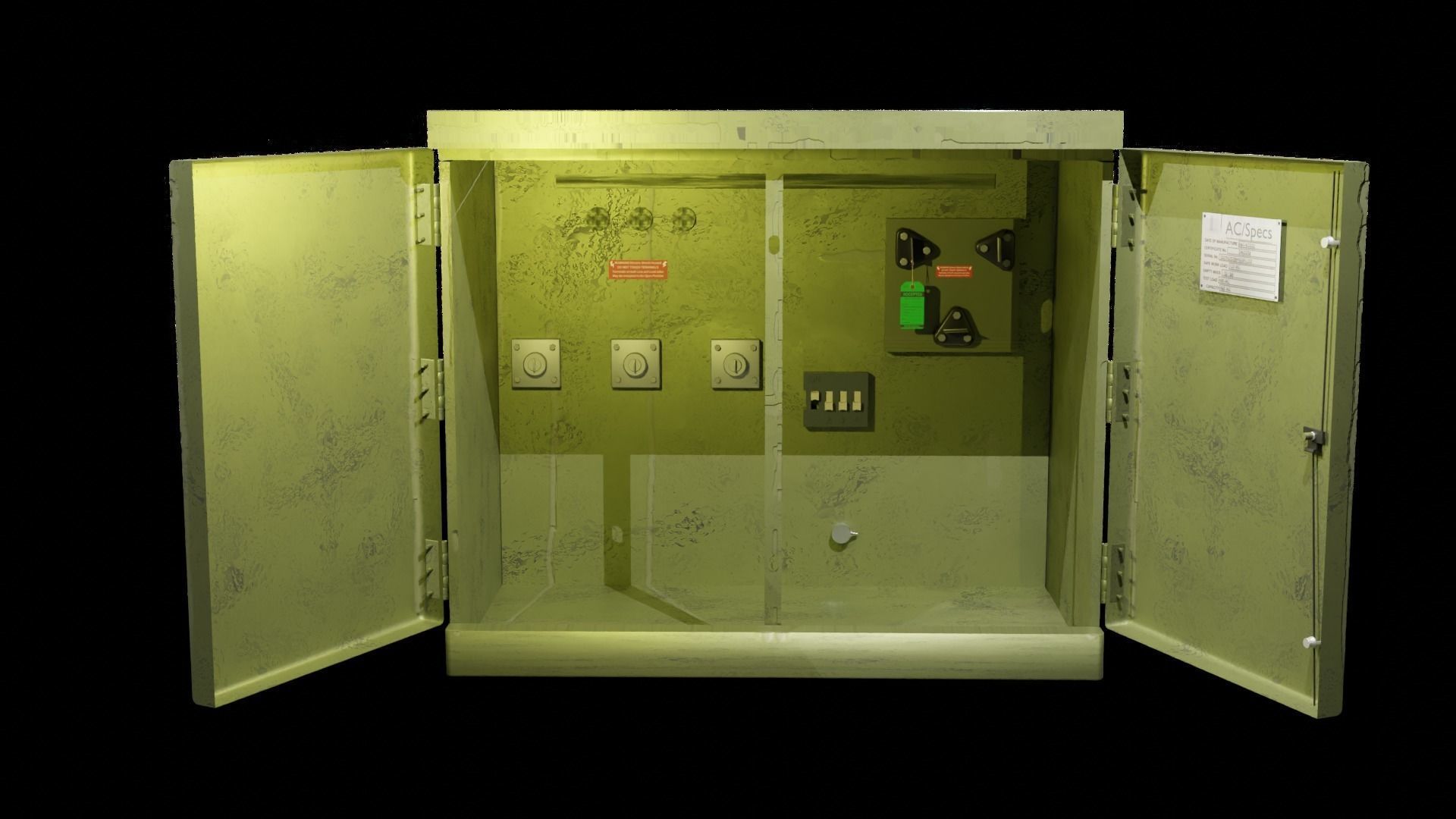 Industrial Outdoor Transformer Box 3D model_4