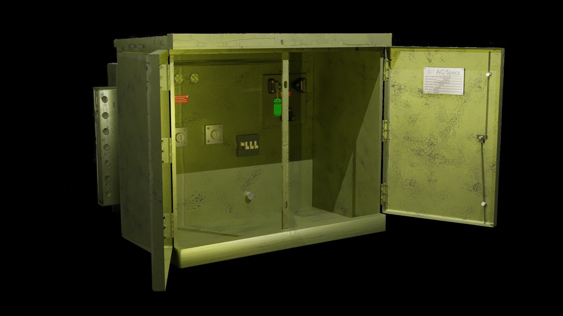 Industrial Outdoor Transformer Box 3D model_5