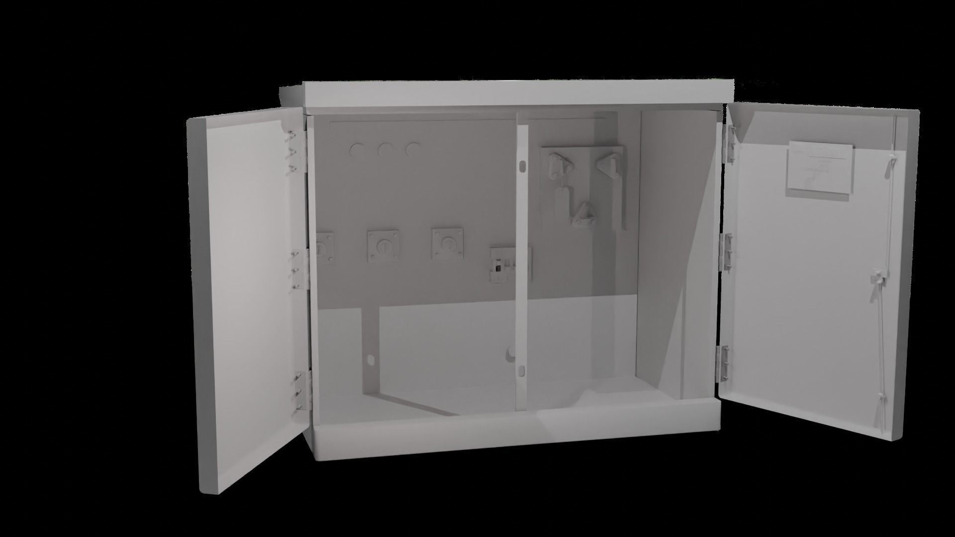 Industrial Outdoor Transformer Box 3D model_9