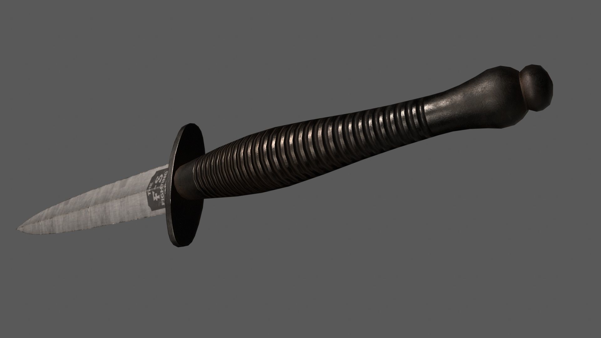 Fairbairn Sykes Knife Low-poly 3D model_3