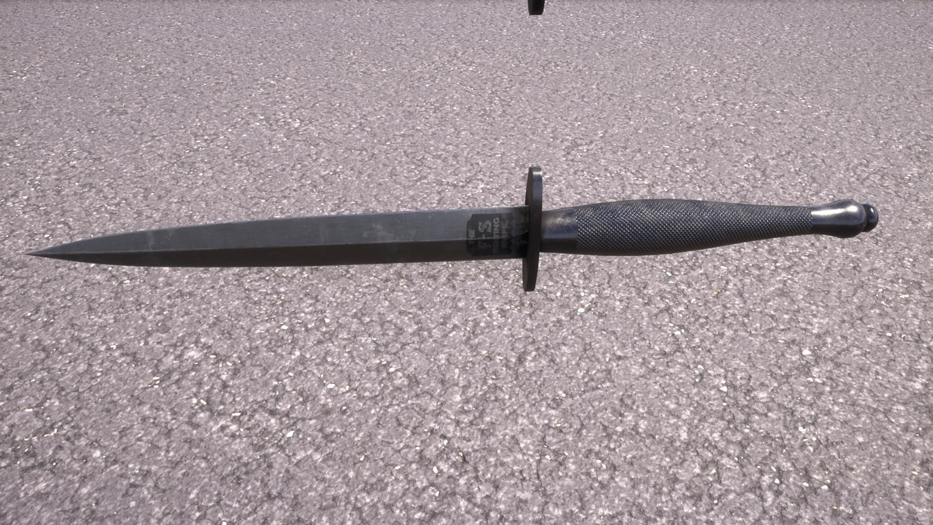 Fairbairn Sykes Knife Low-poly 3D model_7