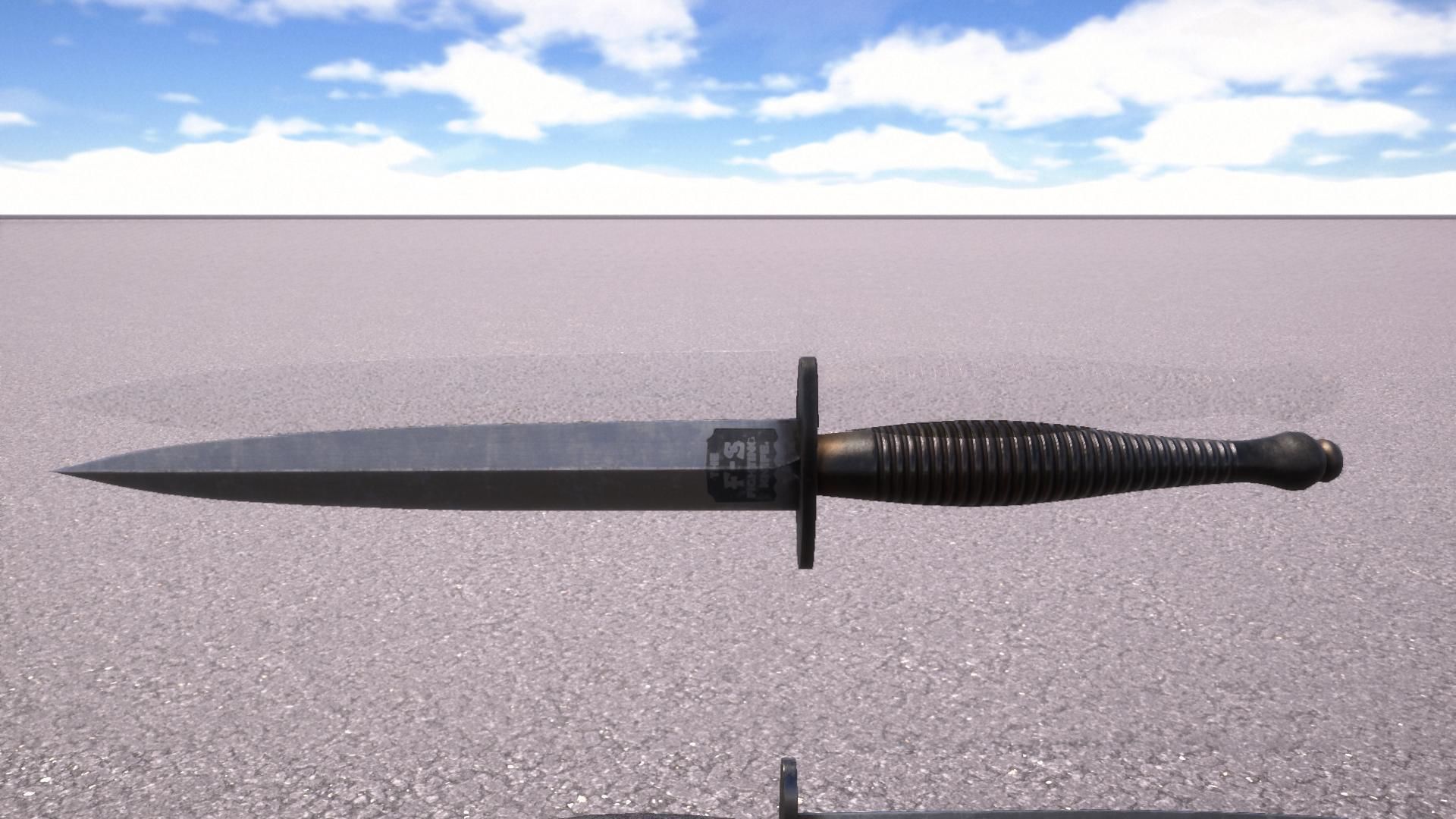 Fairbairn Sykes Knife Low-poly 3D model_8