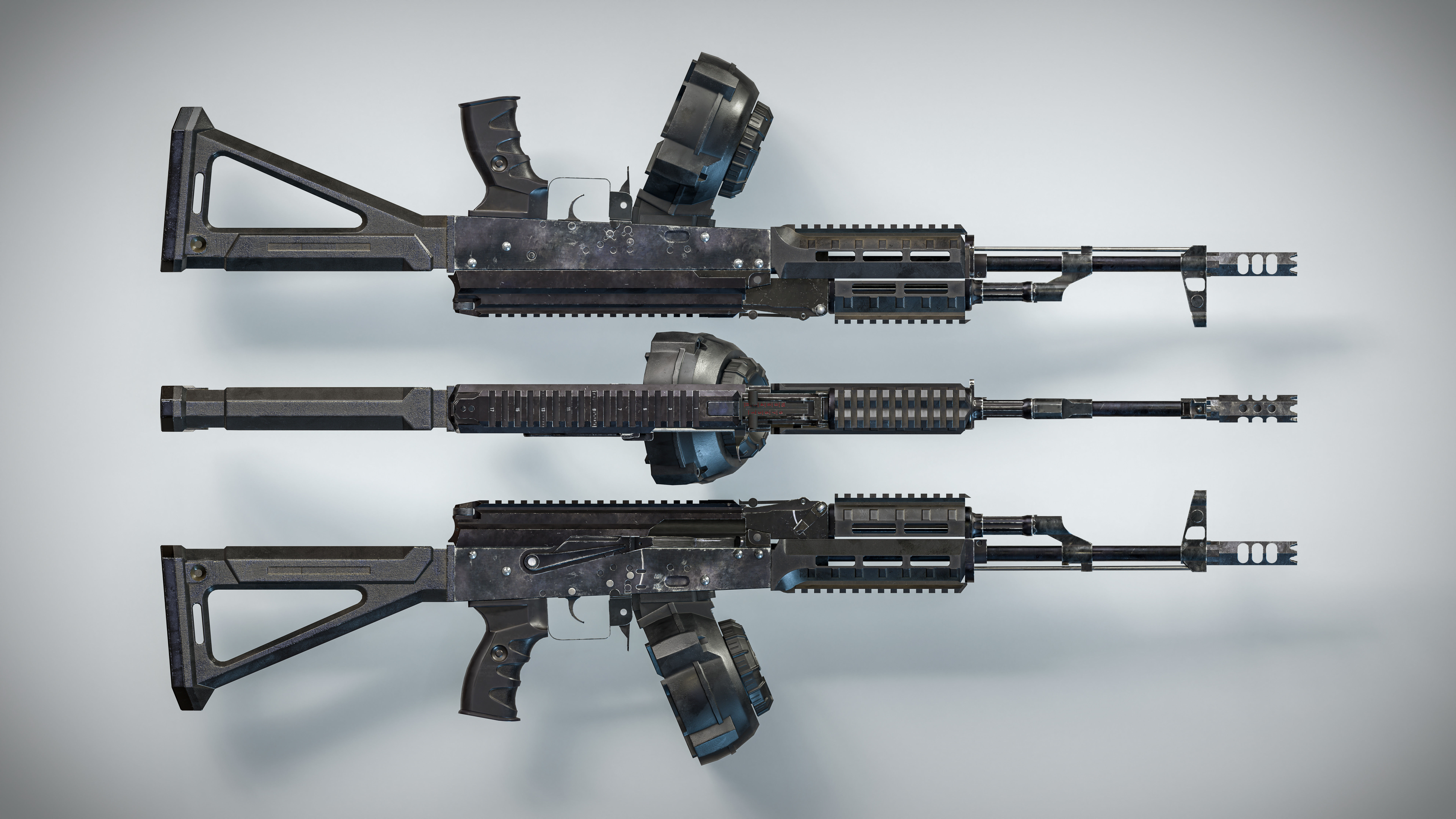 Modern Modular AK PBR Game Ready Pack Low-poly 3D model_5