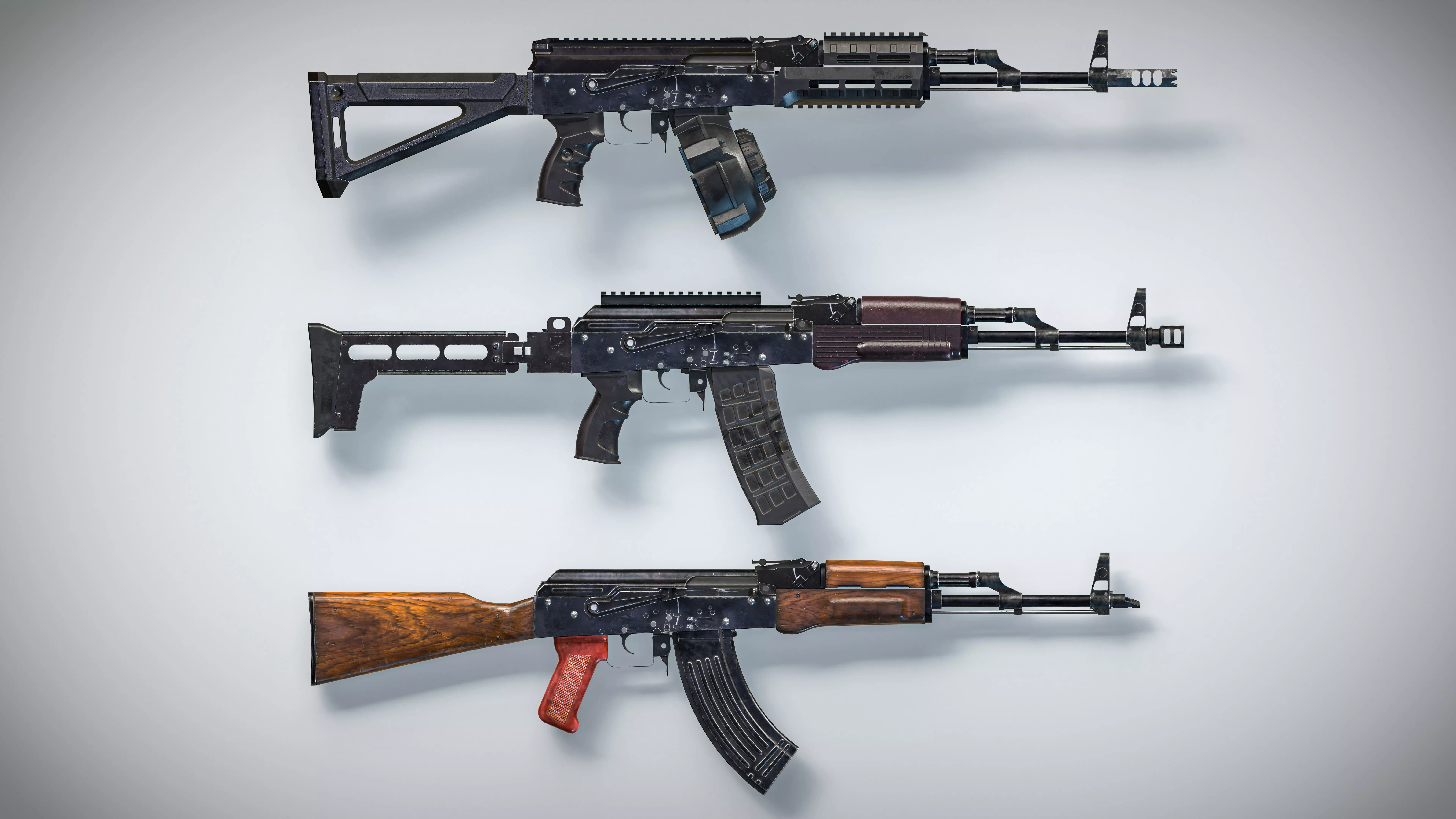 Modern Modular AK PBR Game Ready Pack Low-poly 3D model_0