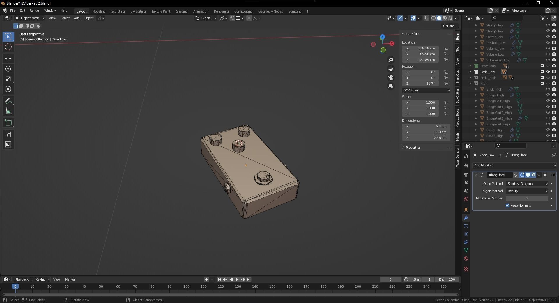 Pidal Low-poly 3D model_2