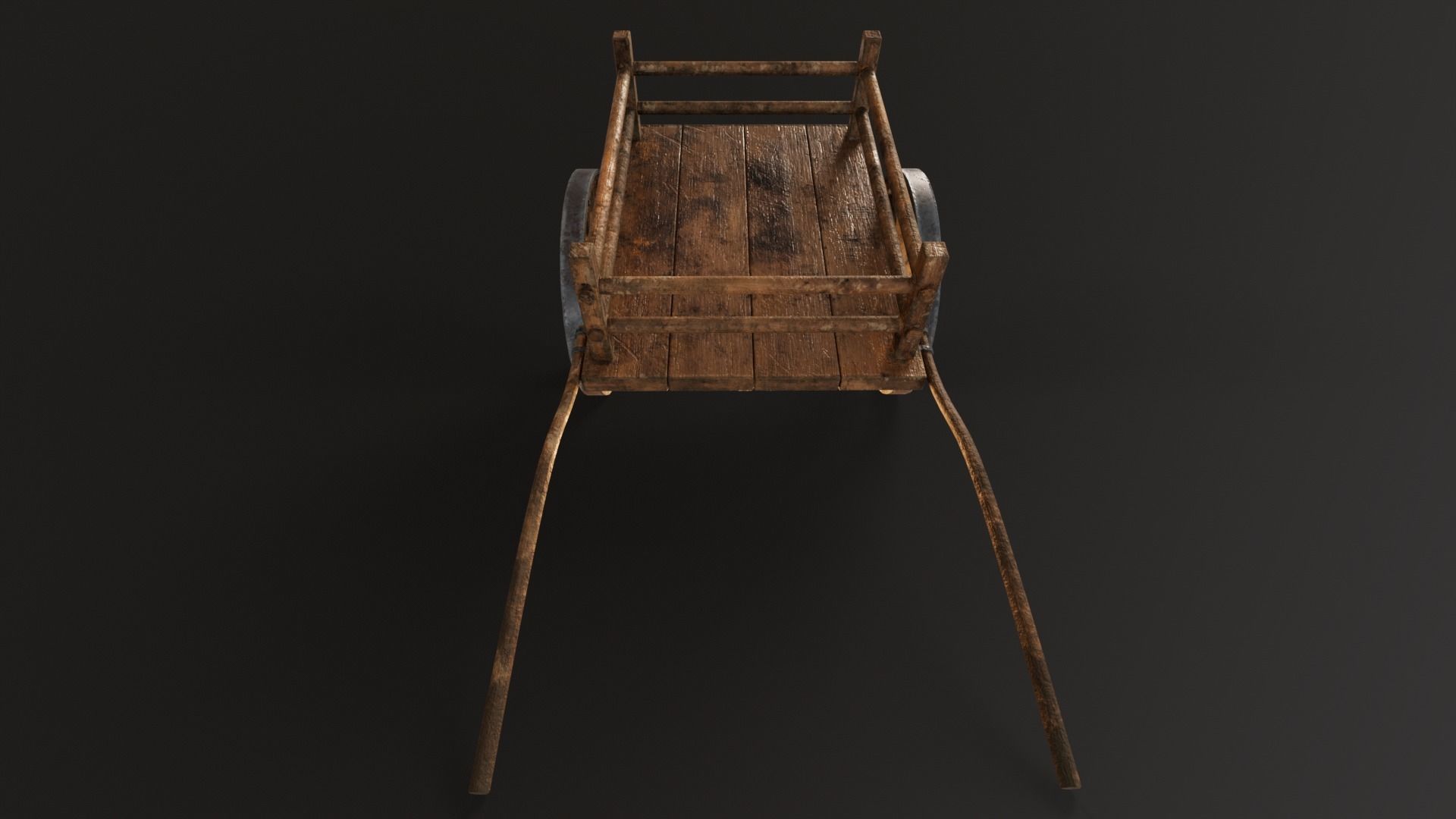 Old Wooden Medieval Cart Low-poly 3D model_18