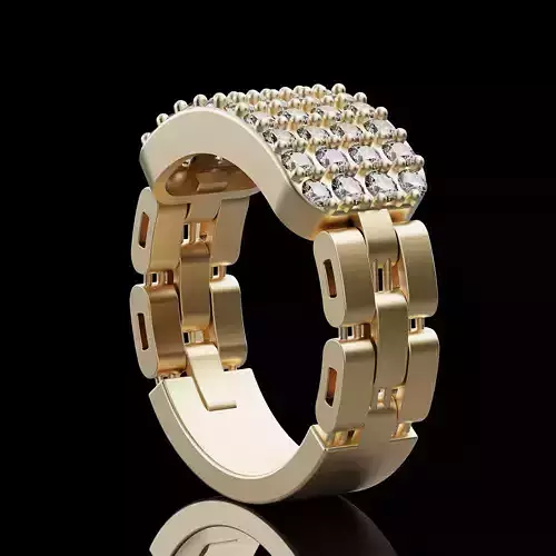 Lux ring silver gold sterling printable jewelry 3D model