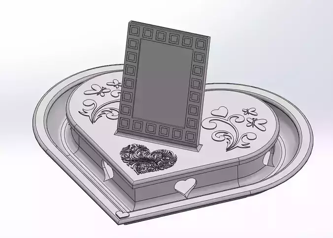 Valentine Candy Box With Picture Frame Free 3D print model