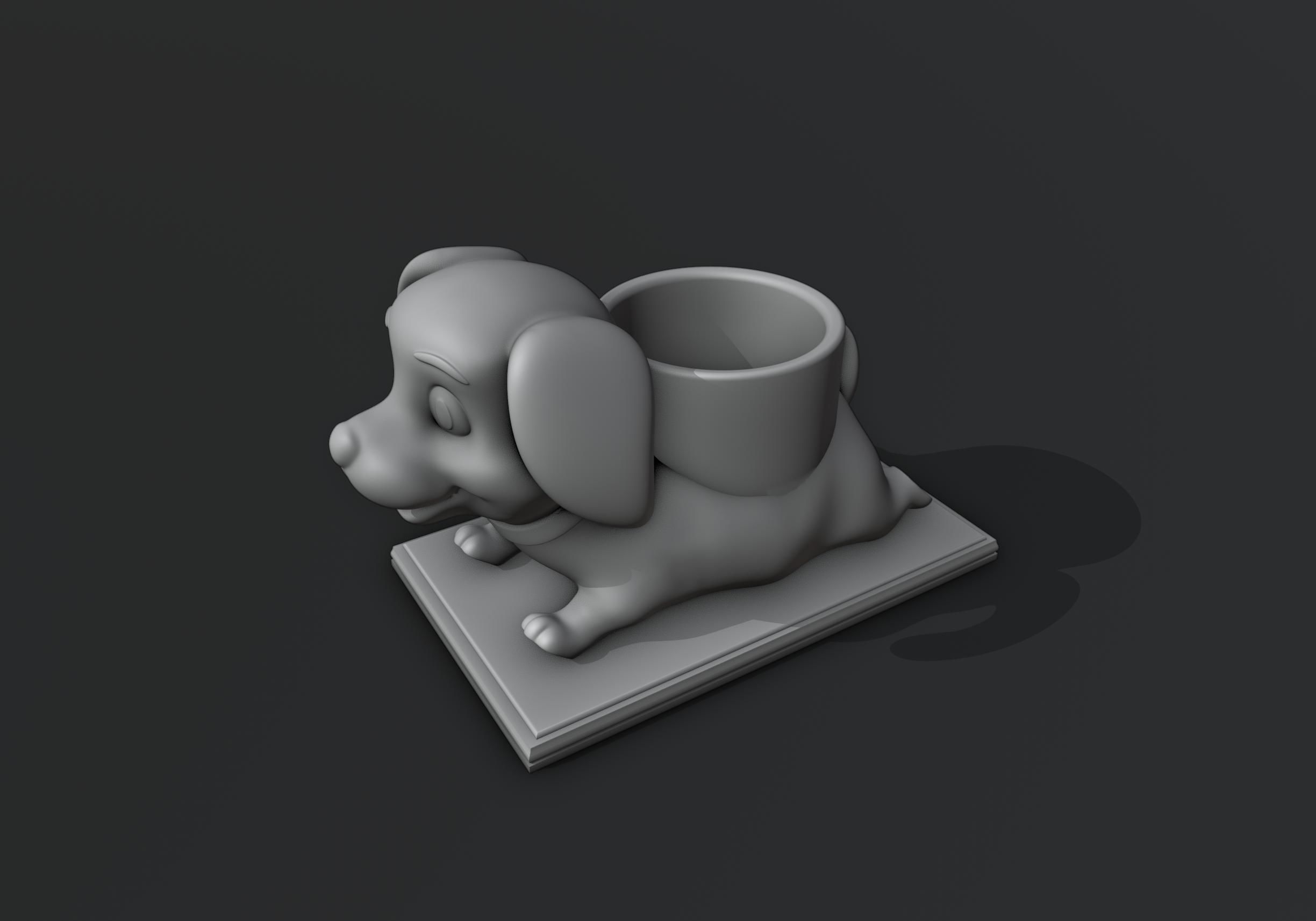 Puppy Dog Pen Holder 3D print model_1
