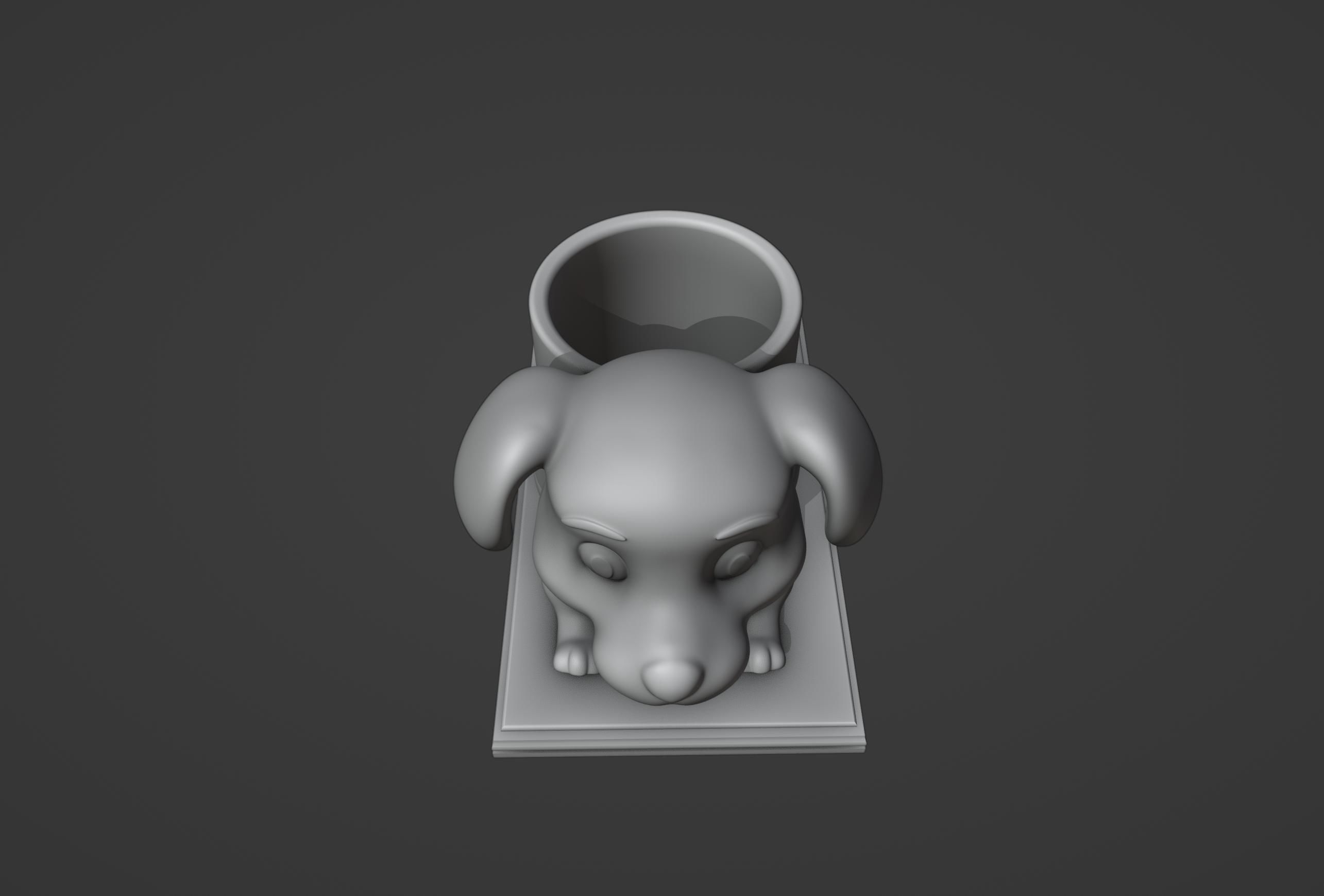 Puppy Dog Pen Holder 3D print model_8