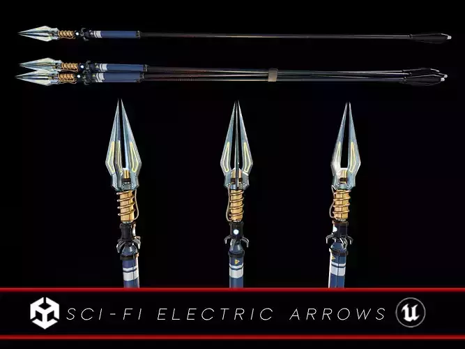 Sci-Fi Electric Arrows Low-poly 3D model
