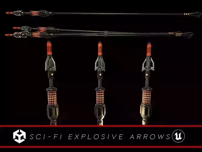 Sci-Fi Explosive Arrows Low-poly 3D model
