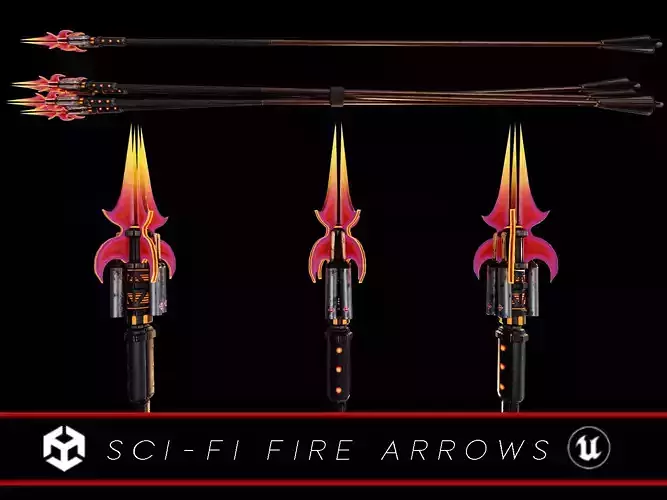 Sci-Fi Fire Arrows Low-poly 3D model