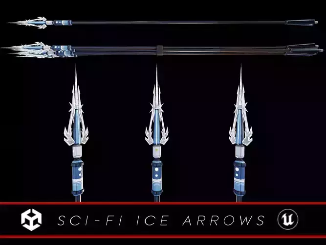 Sci-Fi Ice Arrows  Low-poly 3D model