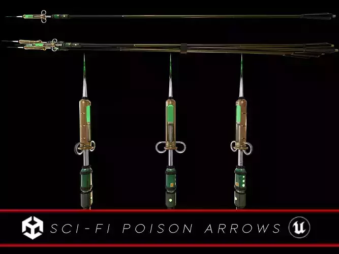 Sci-Fi Poison Arrows   Low-poly 3D model