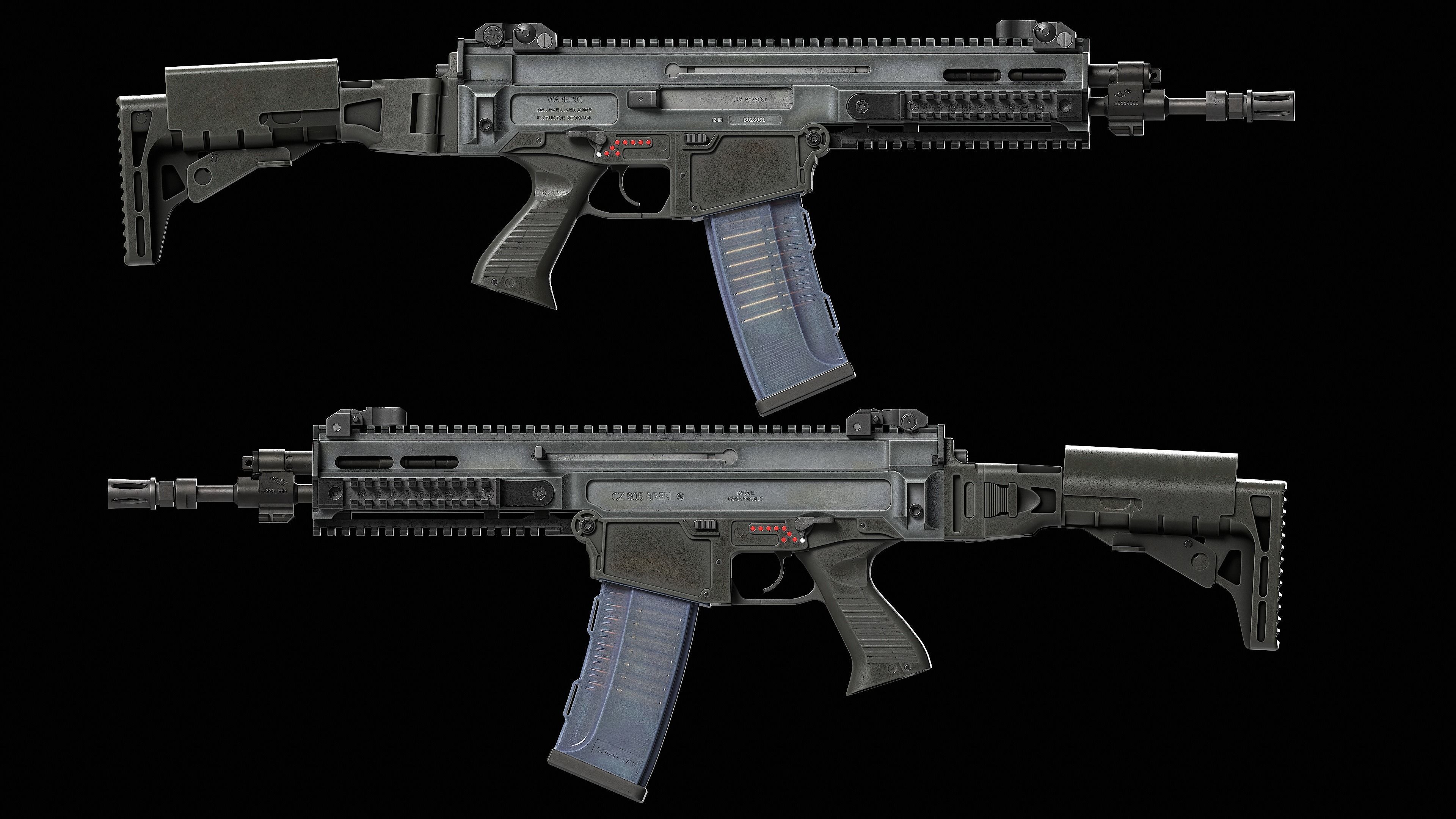 Bren CZ 805 A1 A2 Low-poly 3D model Low-poly 3D model_1