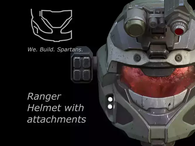 Ranger helmet with attachments 3d print file