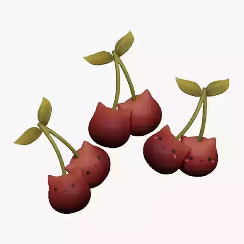 3D Kawaii Cherries