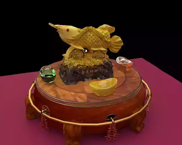Chinese golden fish statue 