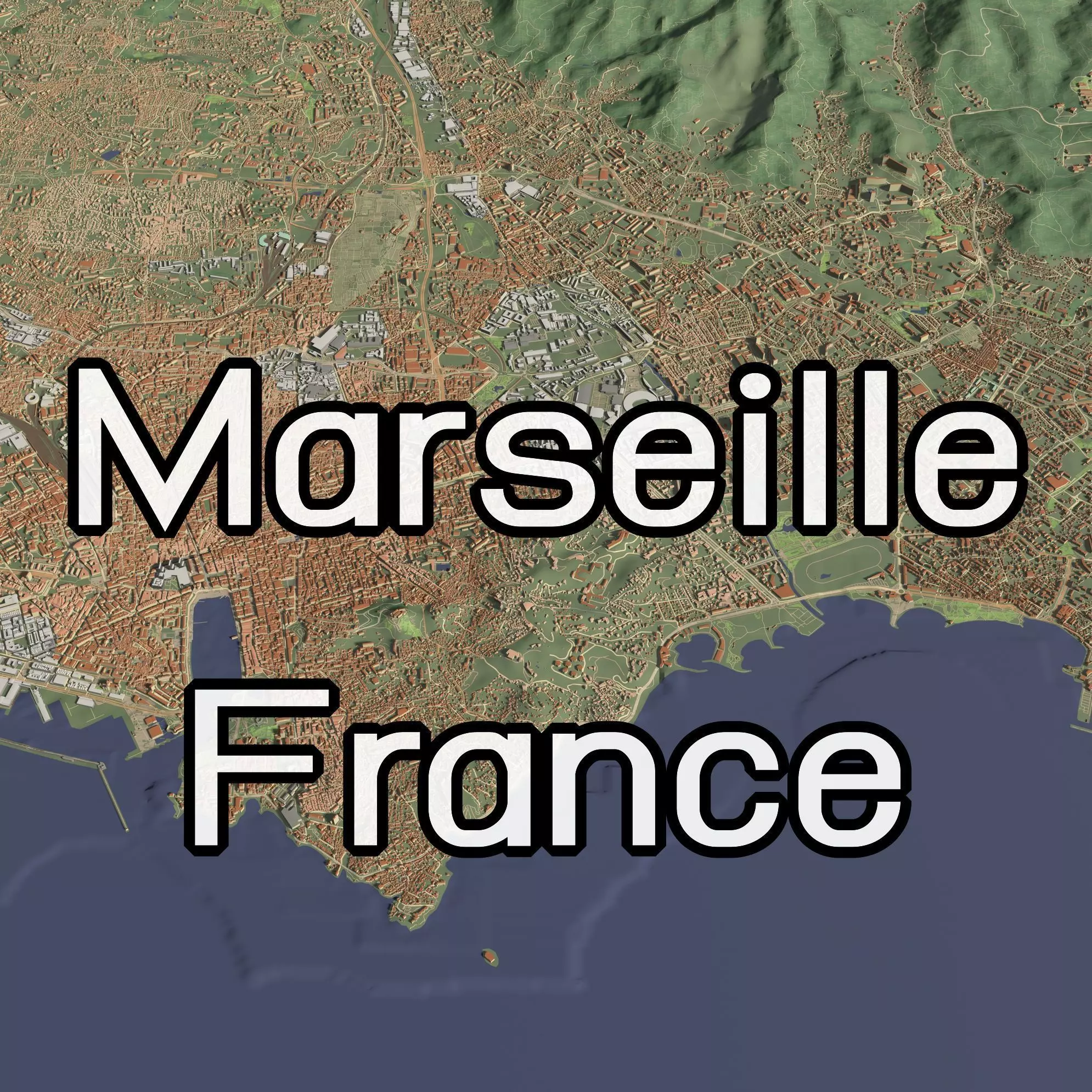 Marseille France - city and urban 3D model