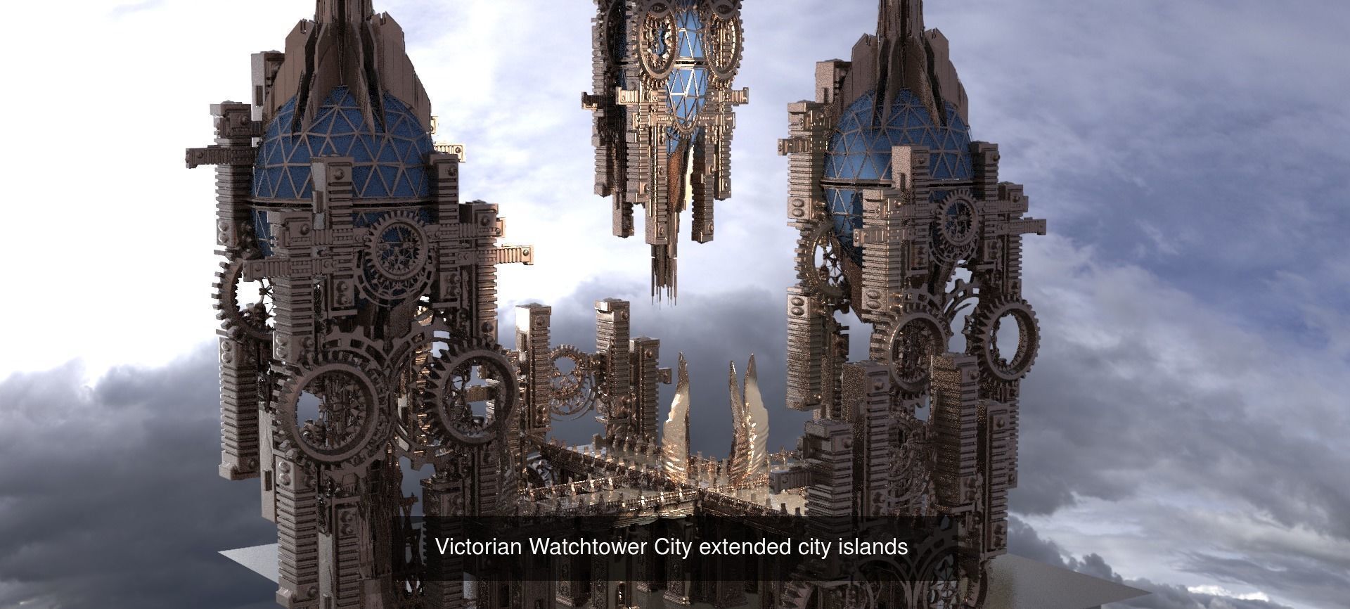 Gold faberge steampunk tower collection _21