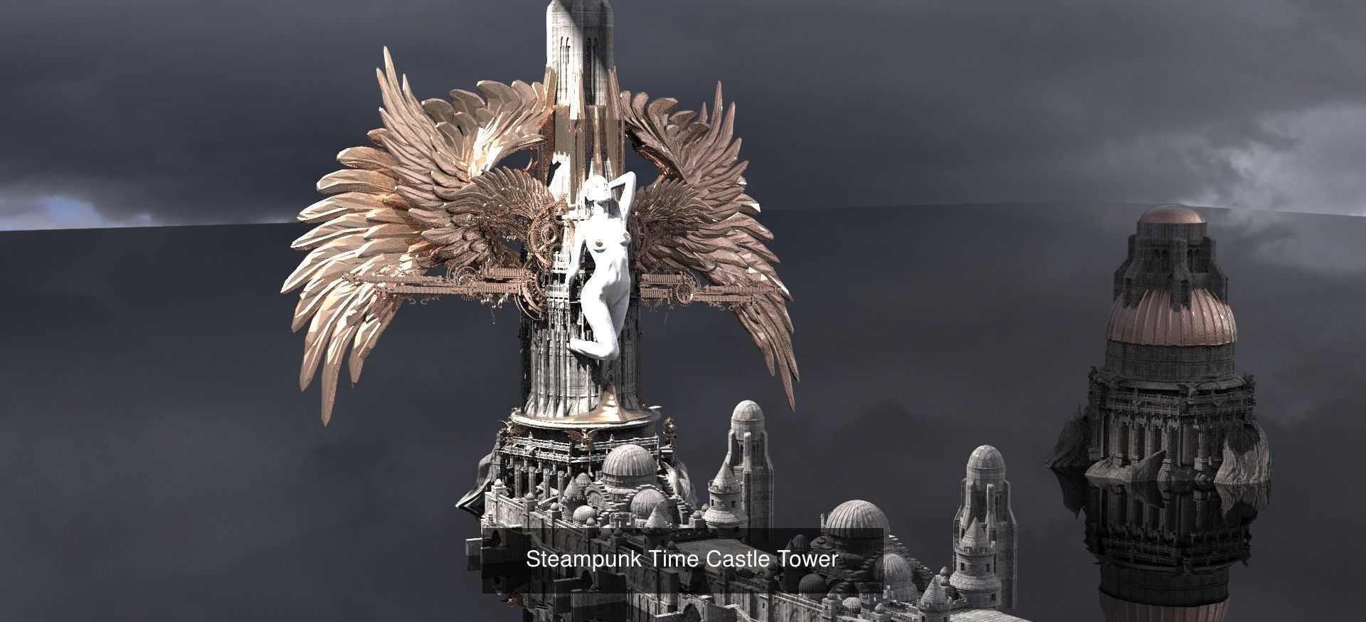 Gold faberge steampunk tower collection _10