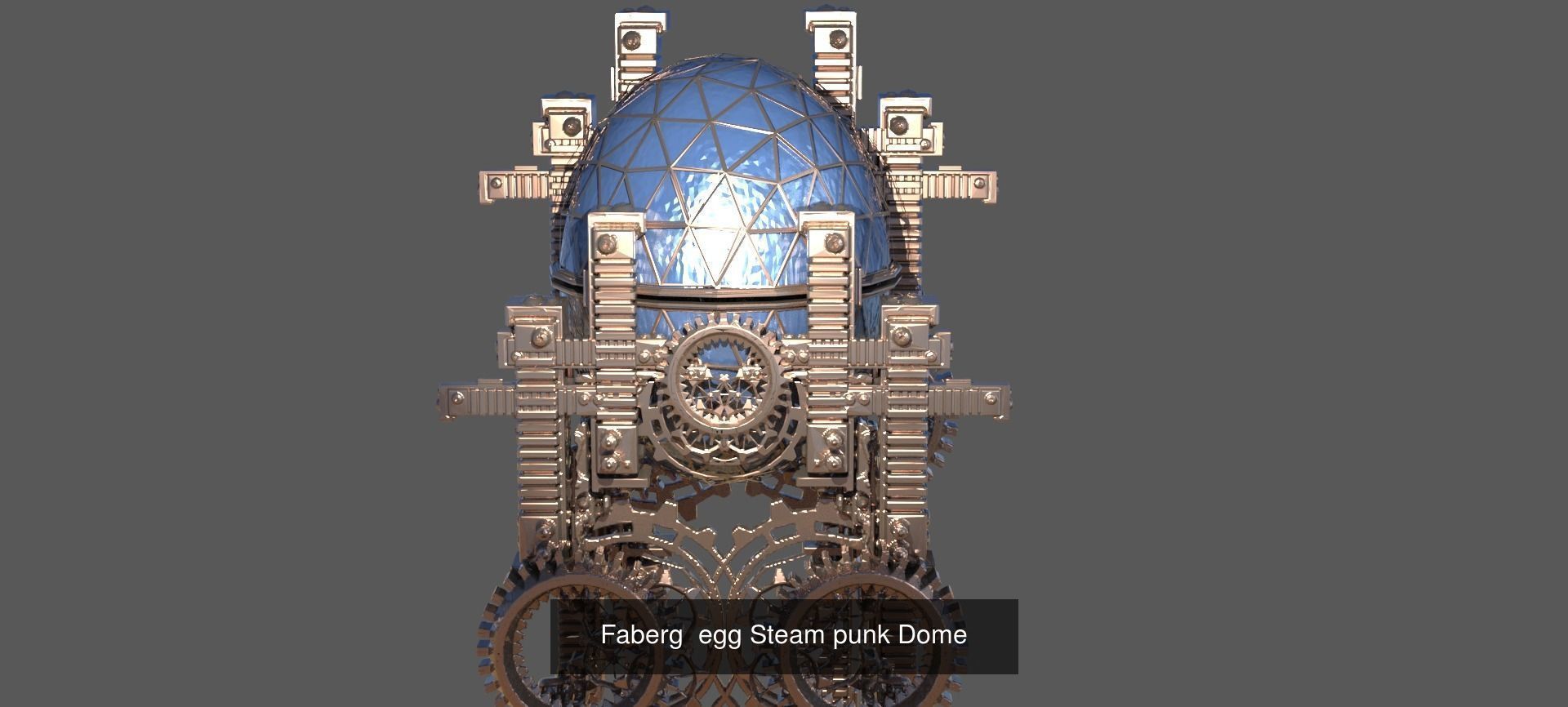 Gold faberge steampunk tower collection _16